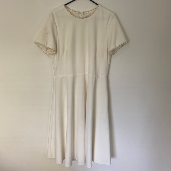 Gal meets glam white a lined, midi tea dress - Picture 2 of 7